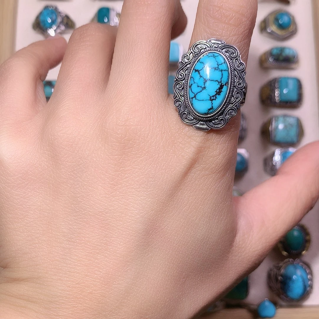 绿松石银S925镶嵌颈饰