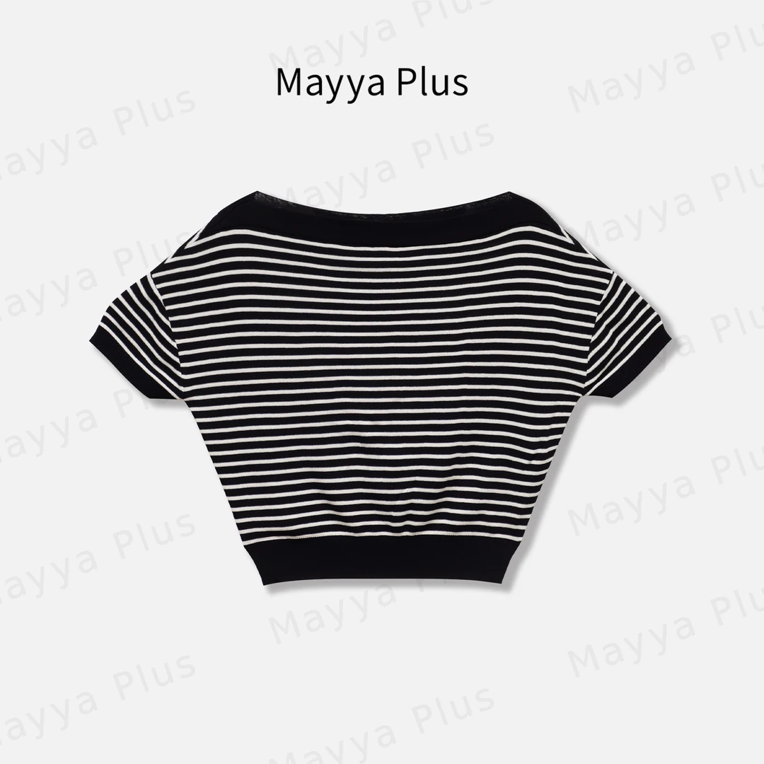 【平行之美】Mayya Plus麦芽定制气质显瘦欧若风针织上衣32528657