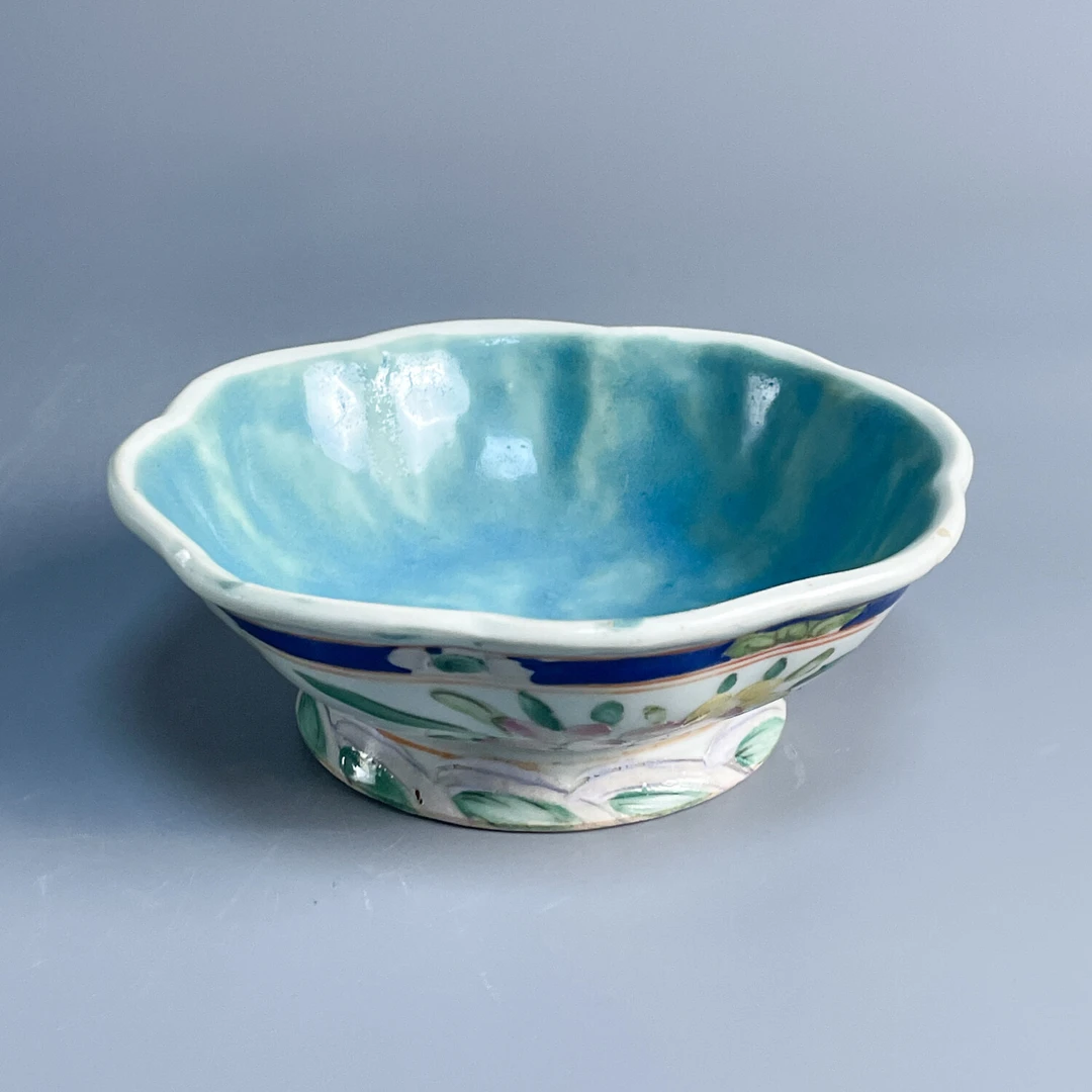 M25KN003389 - 民国粉彩花卉纹高足盘