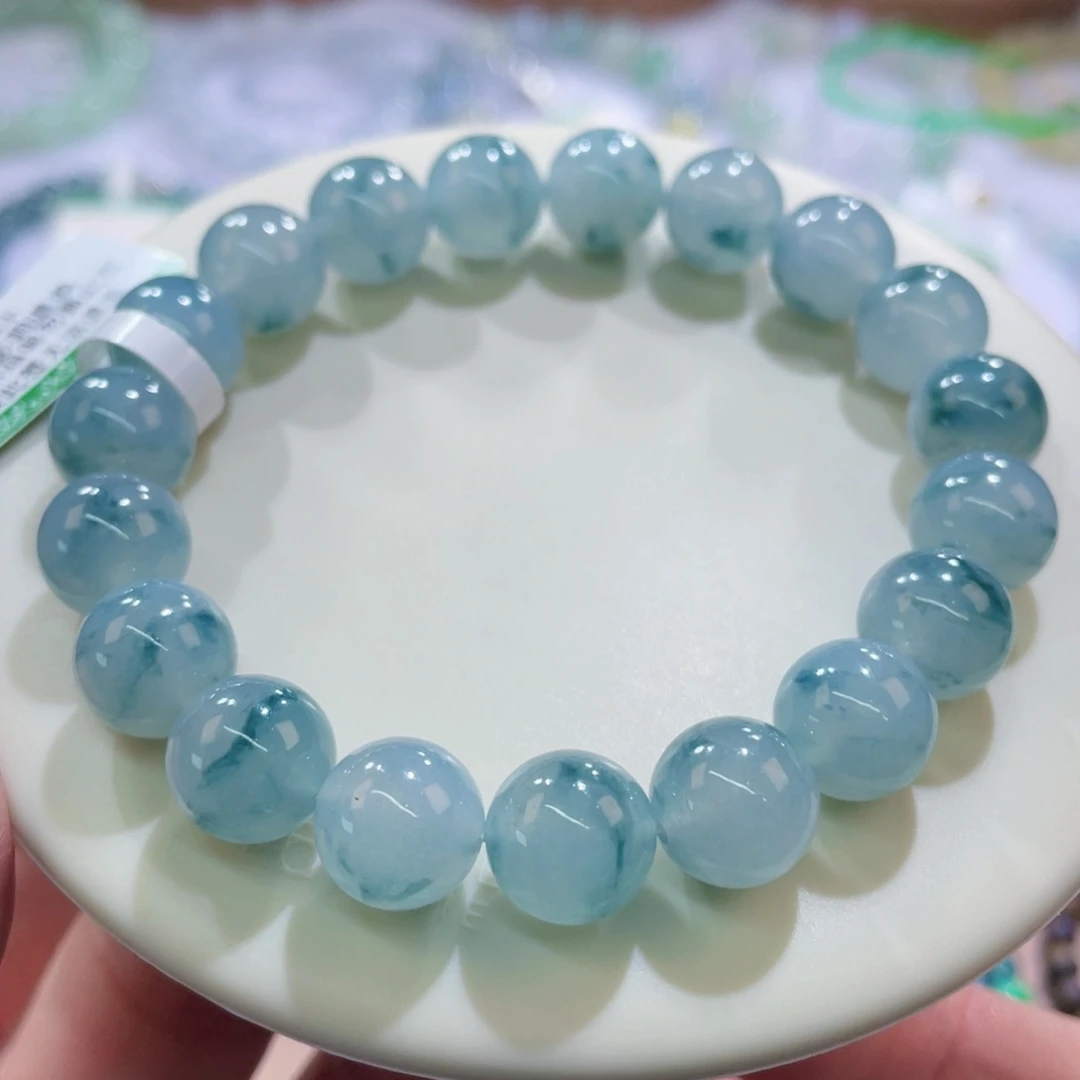 未镶嵌手链翡翠金丝蓝卡10