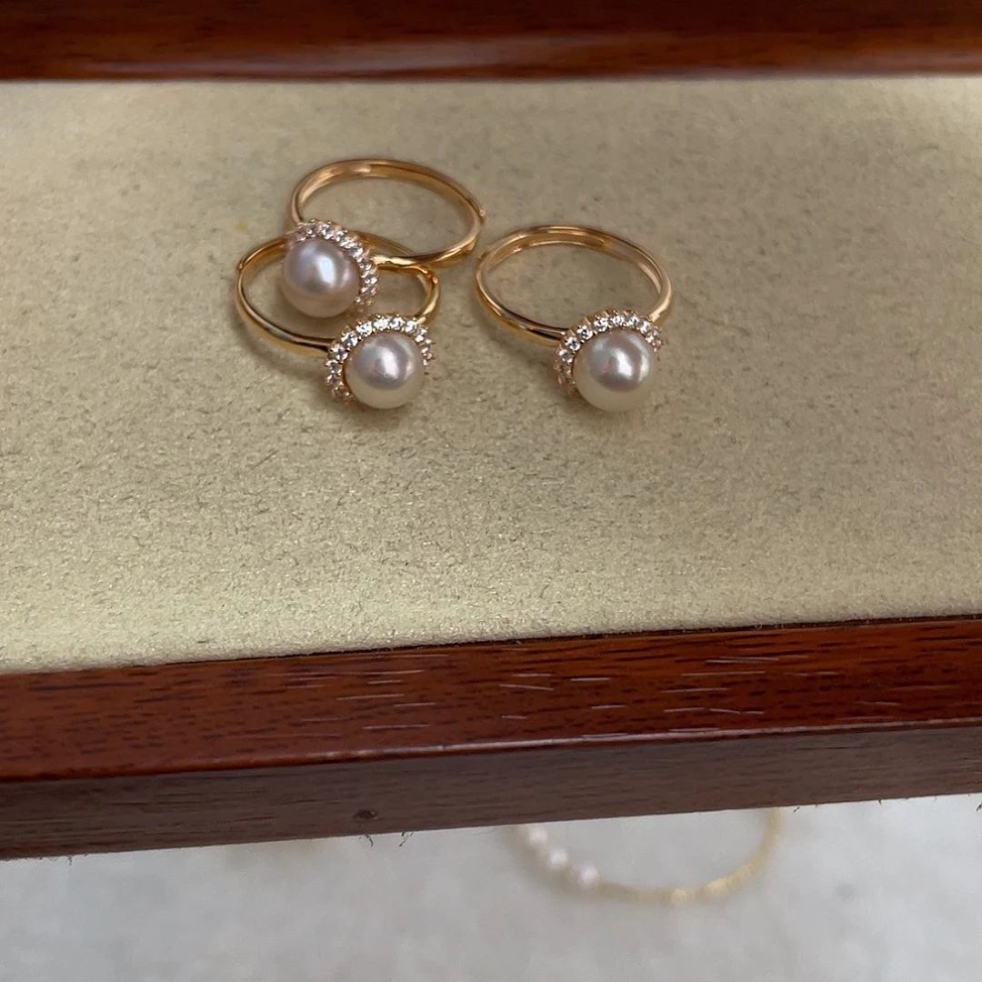 海水珍珠戒指银S925镶嵌