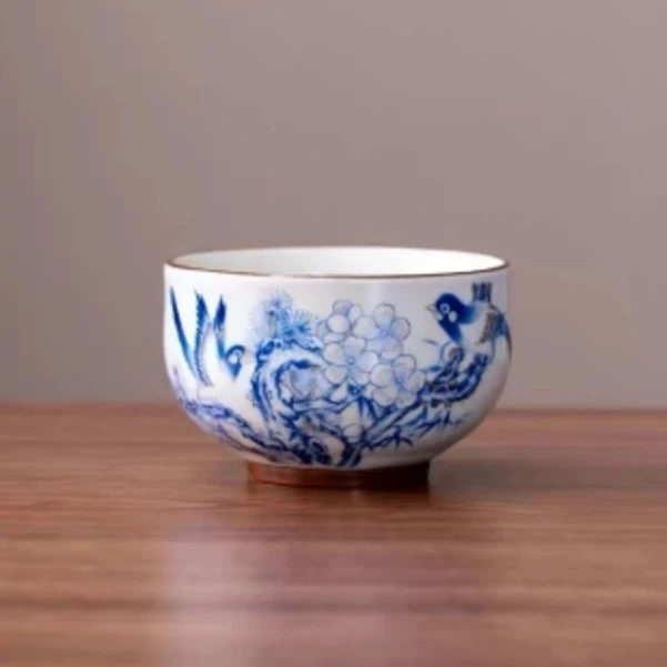 TJ073-喜鹊主人杯天蓝色