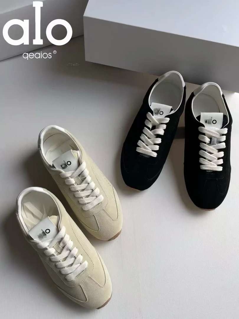 aioqeaios Sneaker麂皮运动德训鞋低帮耐磨复古老钱鞋夏季运动鞋
