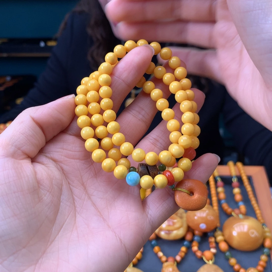 蜜蜡未镶嵌手串天然