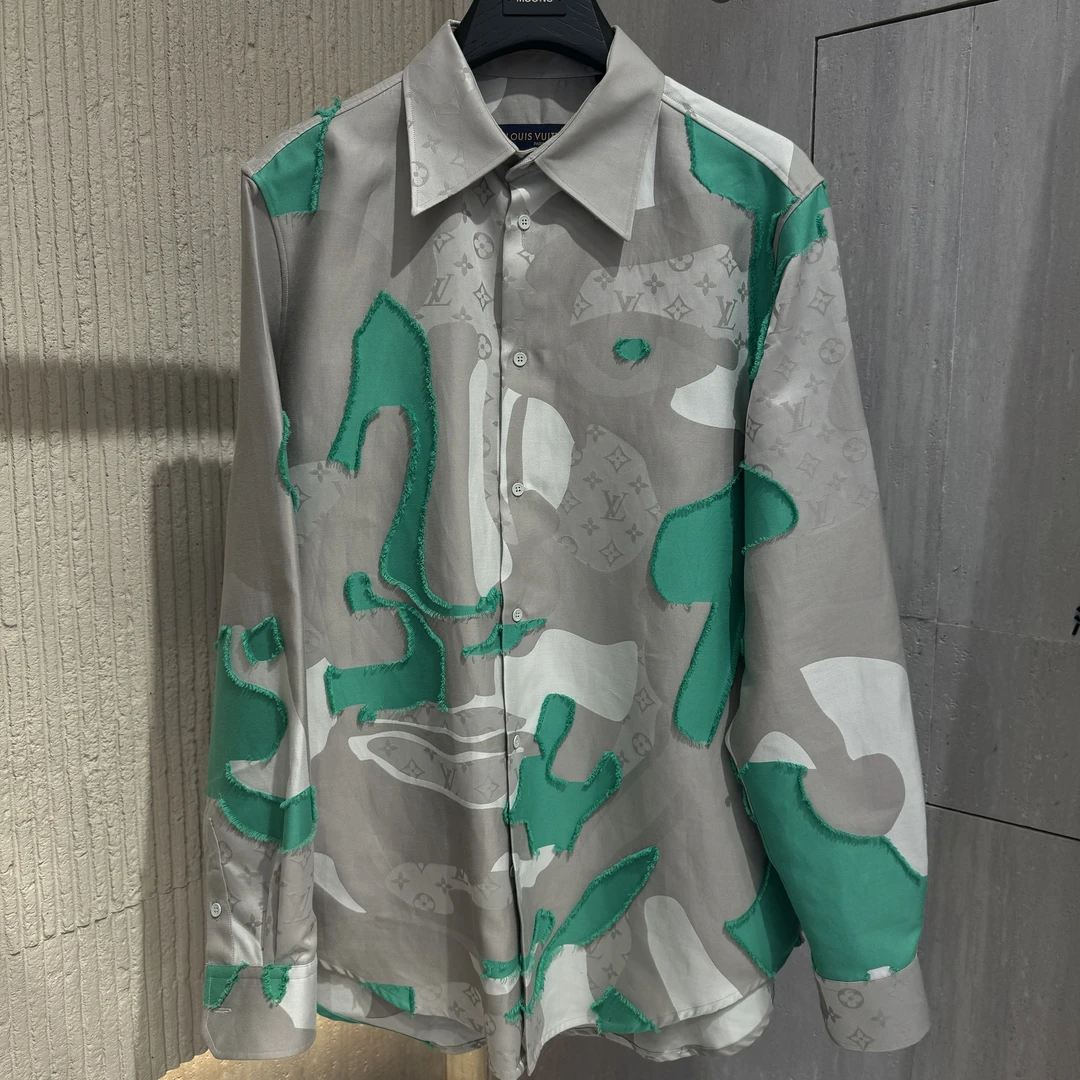 未使用 LouisVuitton/路易威登 拼色图案长袖衬衫L 11501564