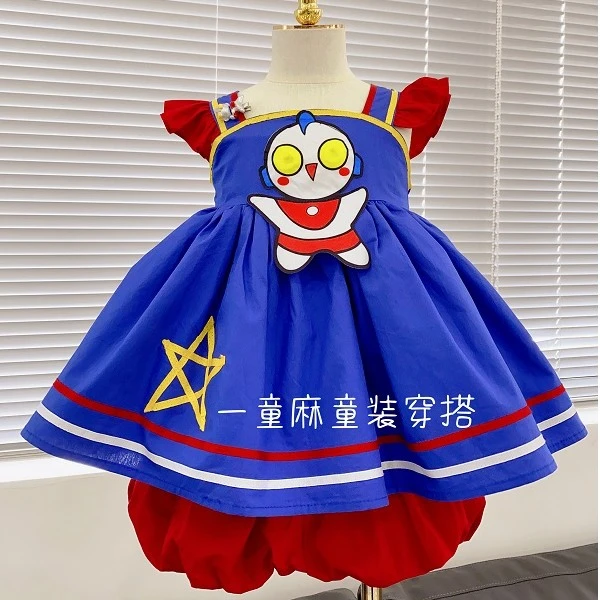 2025夏季女童女宝宝新款网红潮流奥特曼连衣裙卡通89152
