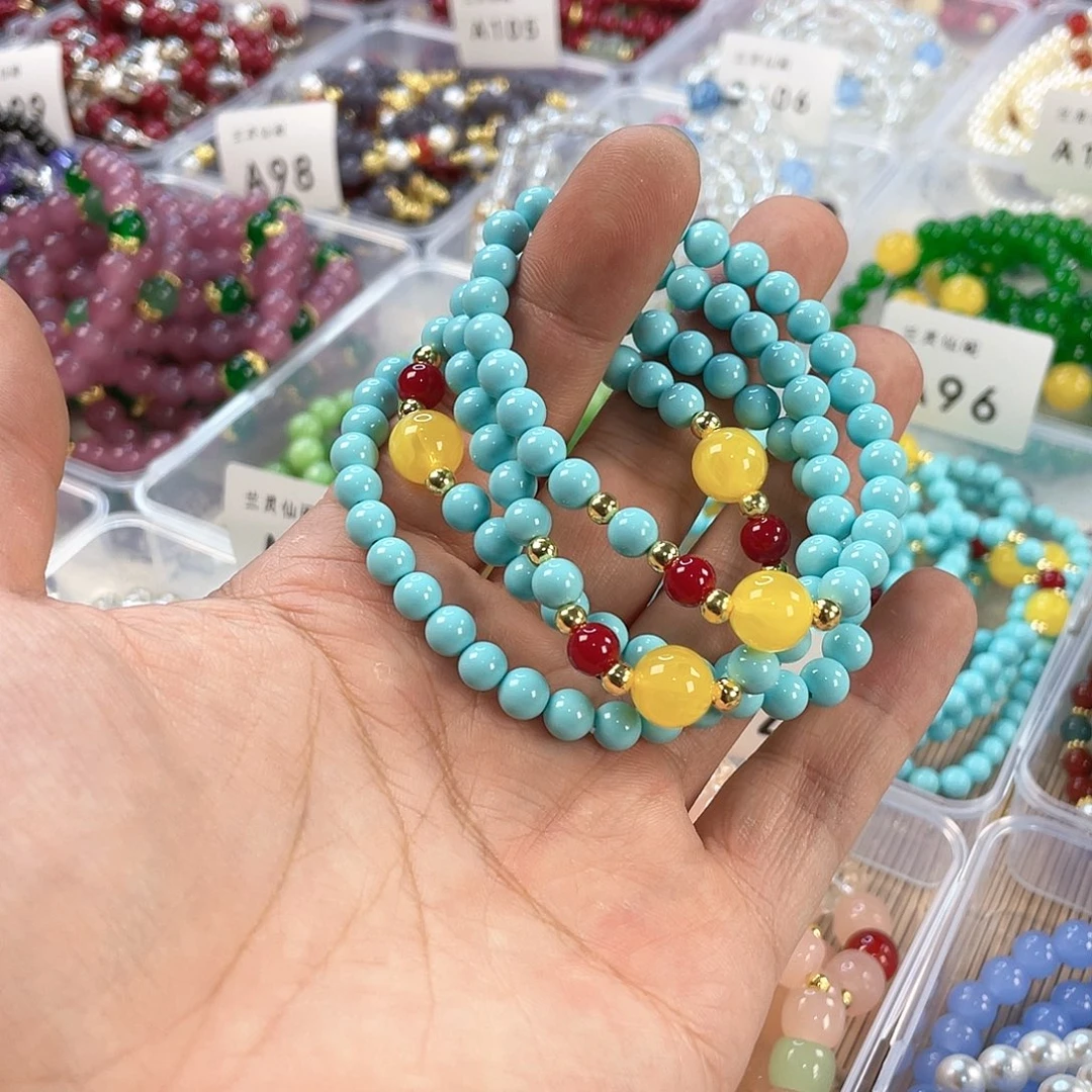 檀香木手串银S925镀金镶嵌