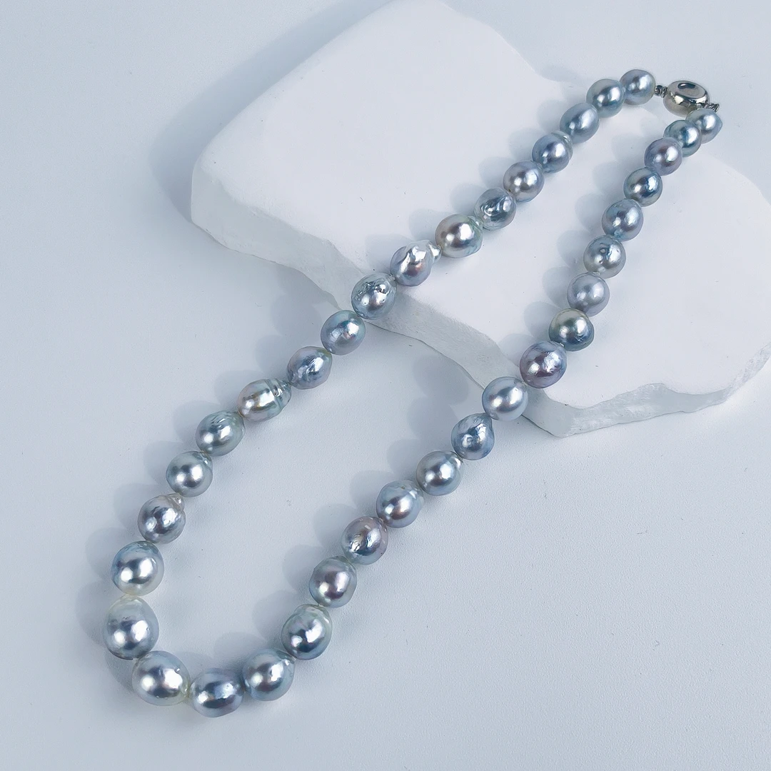 海水澳白澳灰珍珠项链/8-11mm