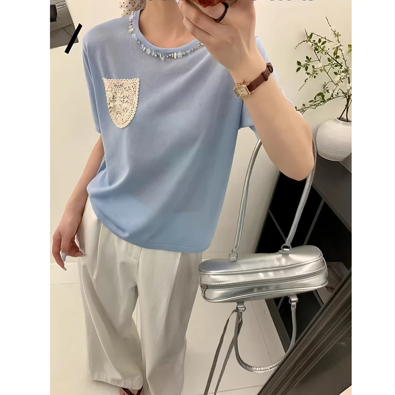 LMY 钉珠荷包T恤 #1607