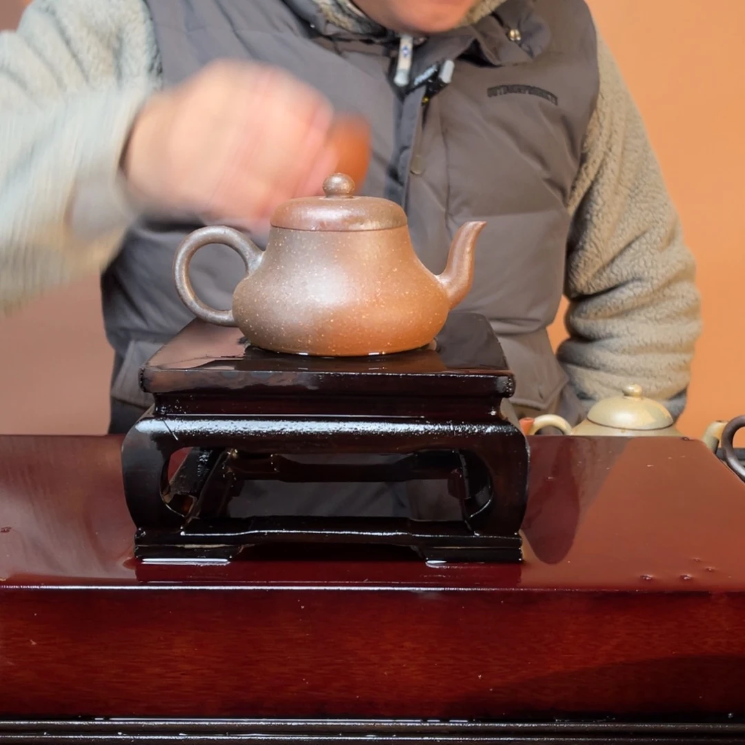 紫砂茶壶高端150cc粗砂紫泥君德