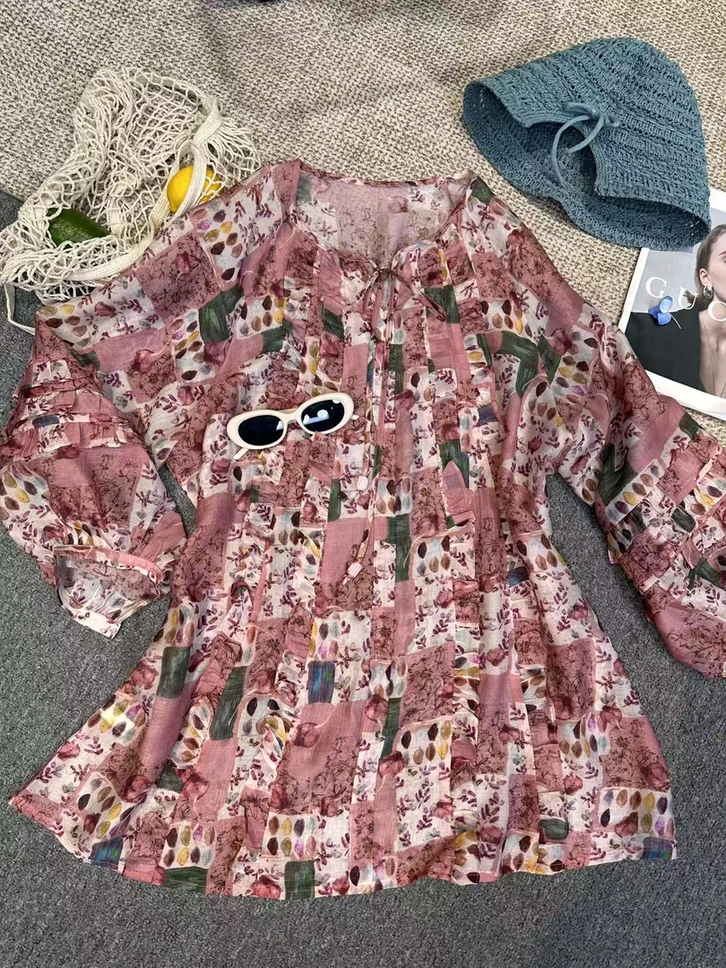 2025年夏装新款荷叶边波西米亚风上衣