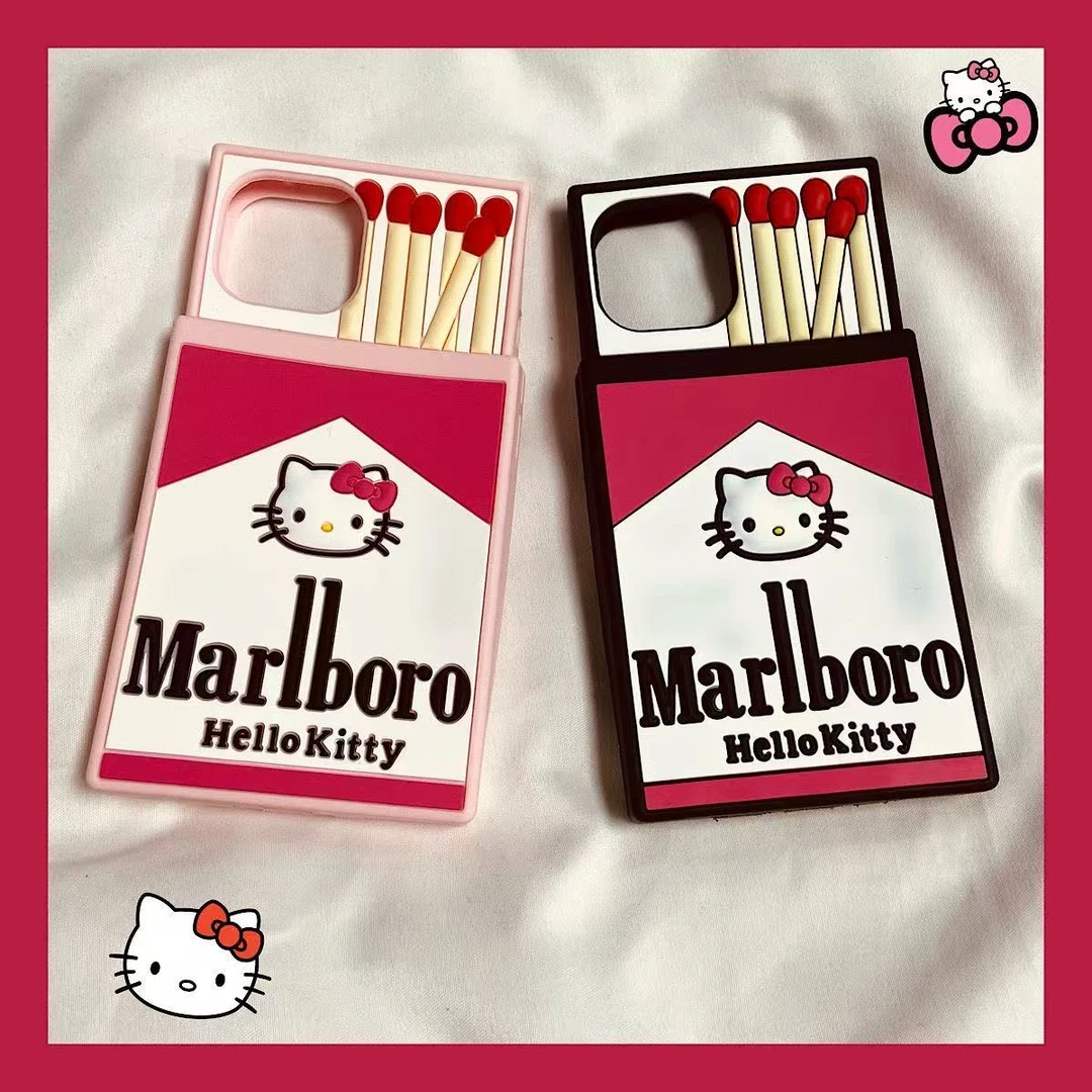 卡通立体火柴盒KT猫咪适用iPhone16promax苹果15手机壳14硅胶13软