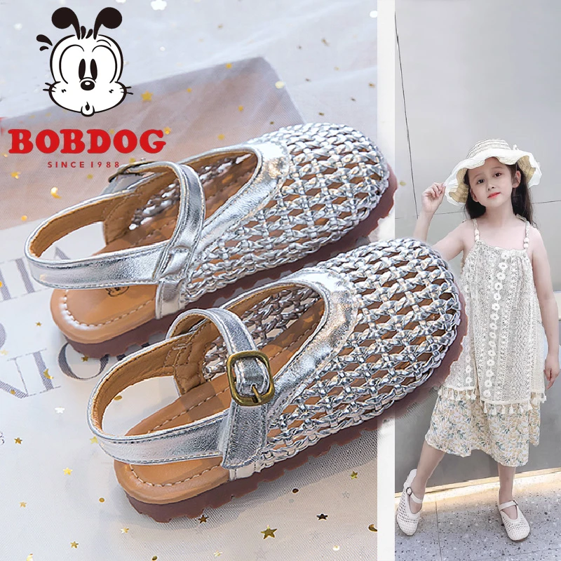 巴布豆夏季韩版时装凉鞋女镂空凉鞋童鞋软底皮鞋单鞋公主鞋包头