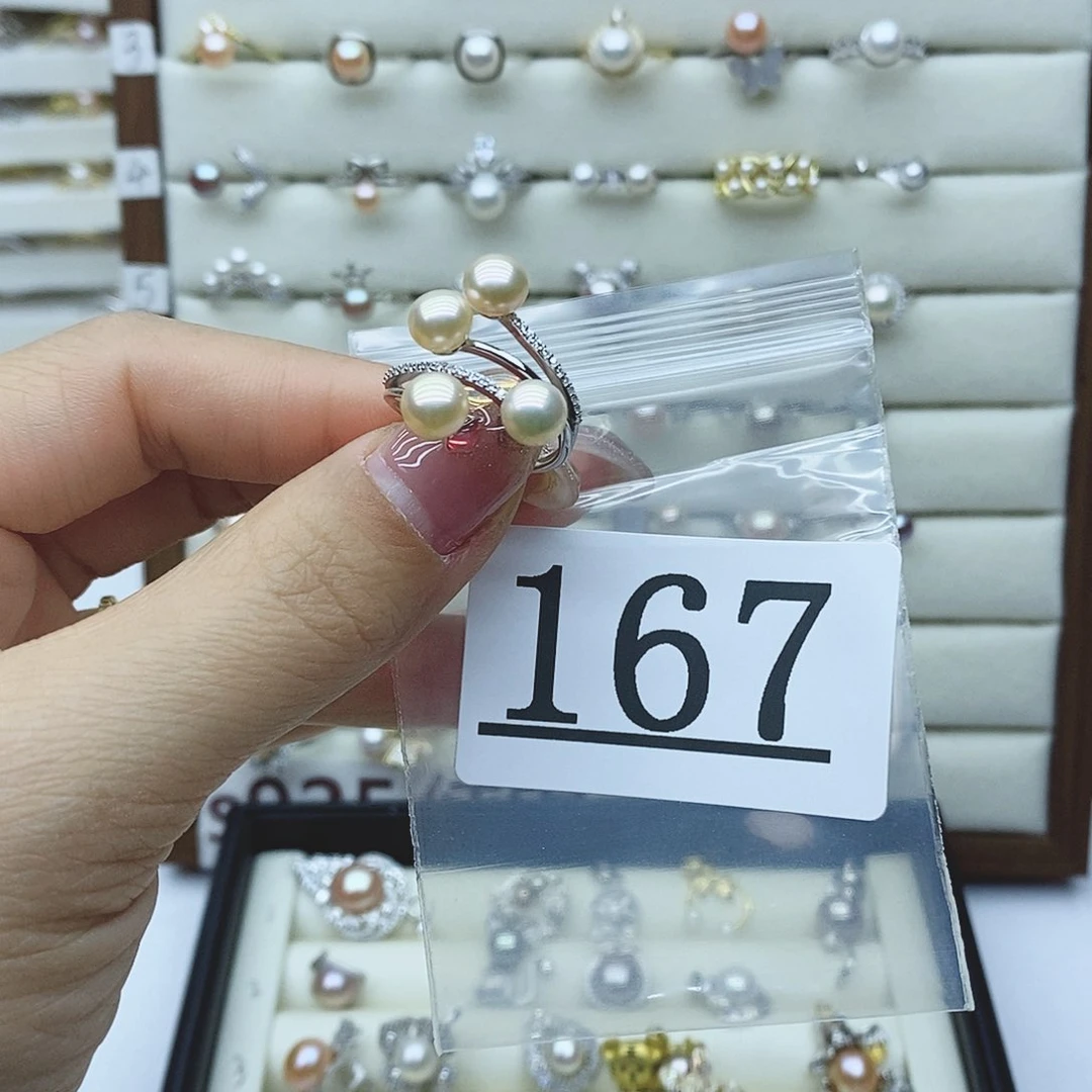 淡水珍珠戒指银S925镶嵌M****?167