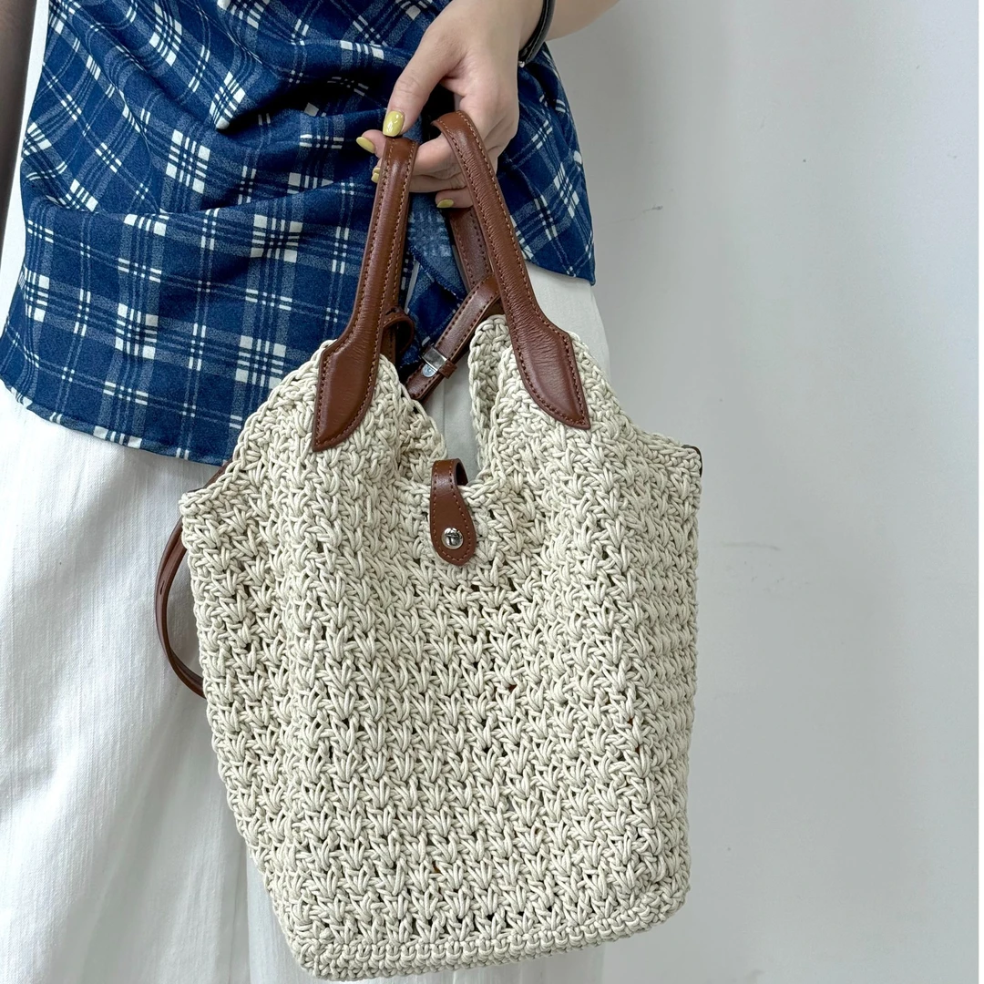 ZEUGEE【慵懒菜篮子】牛皮蜡绳编织度假休闲风