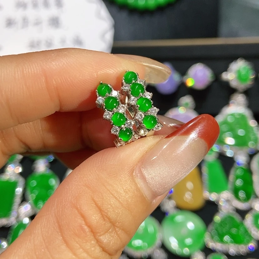 【闪购商品】翡翠耳饰未镶嵌天然翡翠