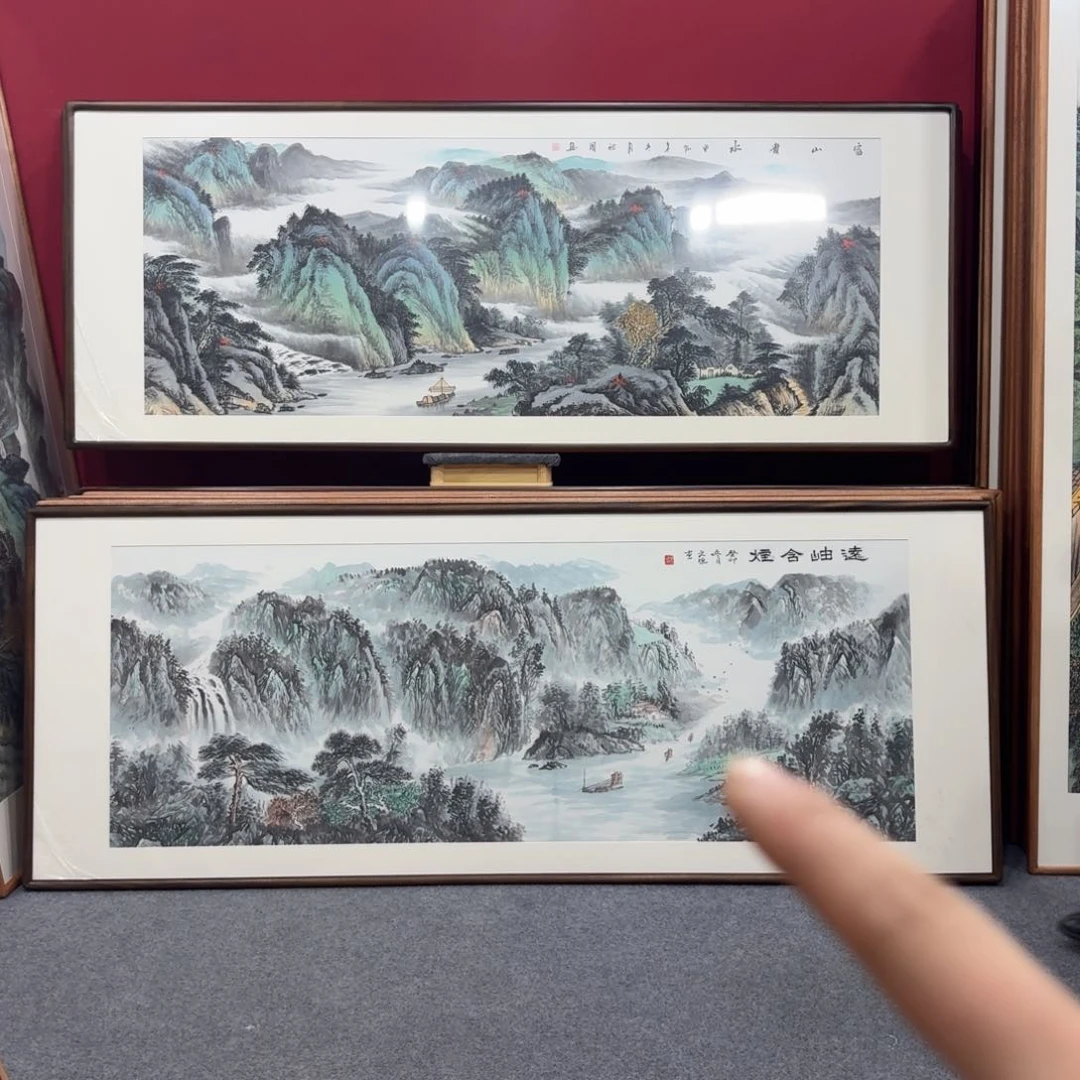 国画带框绘画210/80尺寸