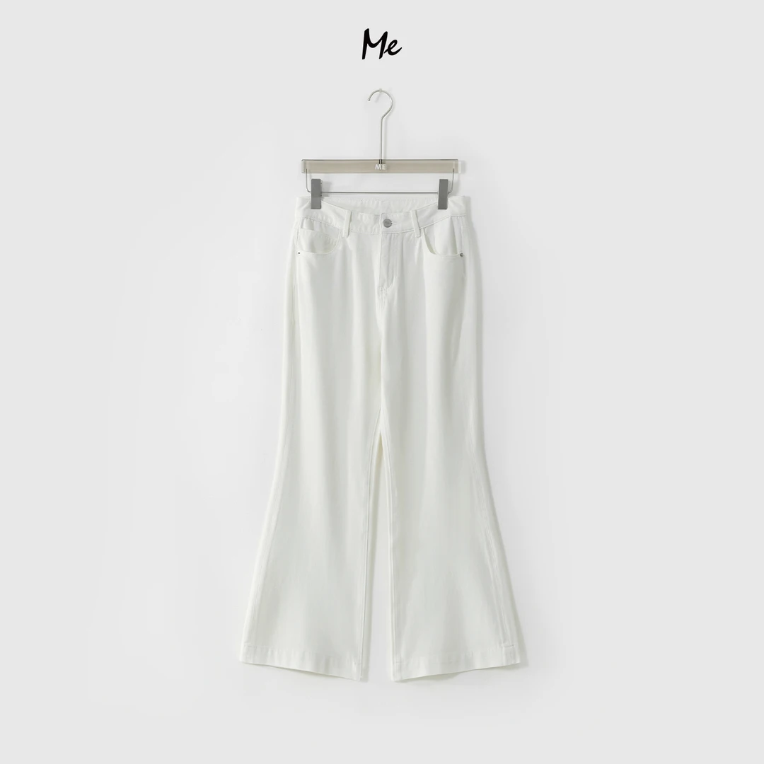 ME【白牛冰喇裤】天丝混纺高腰高弹遮胯显瘦透气时尚牛仔裤MESS5092