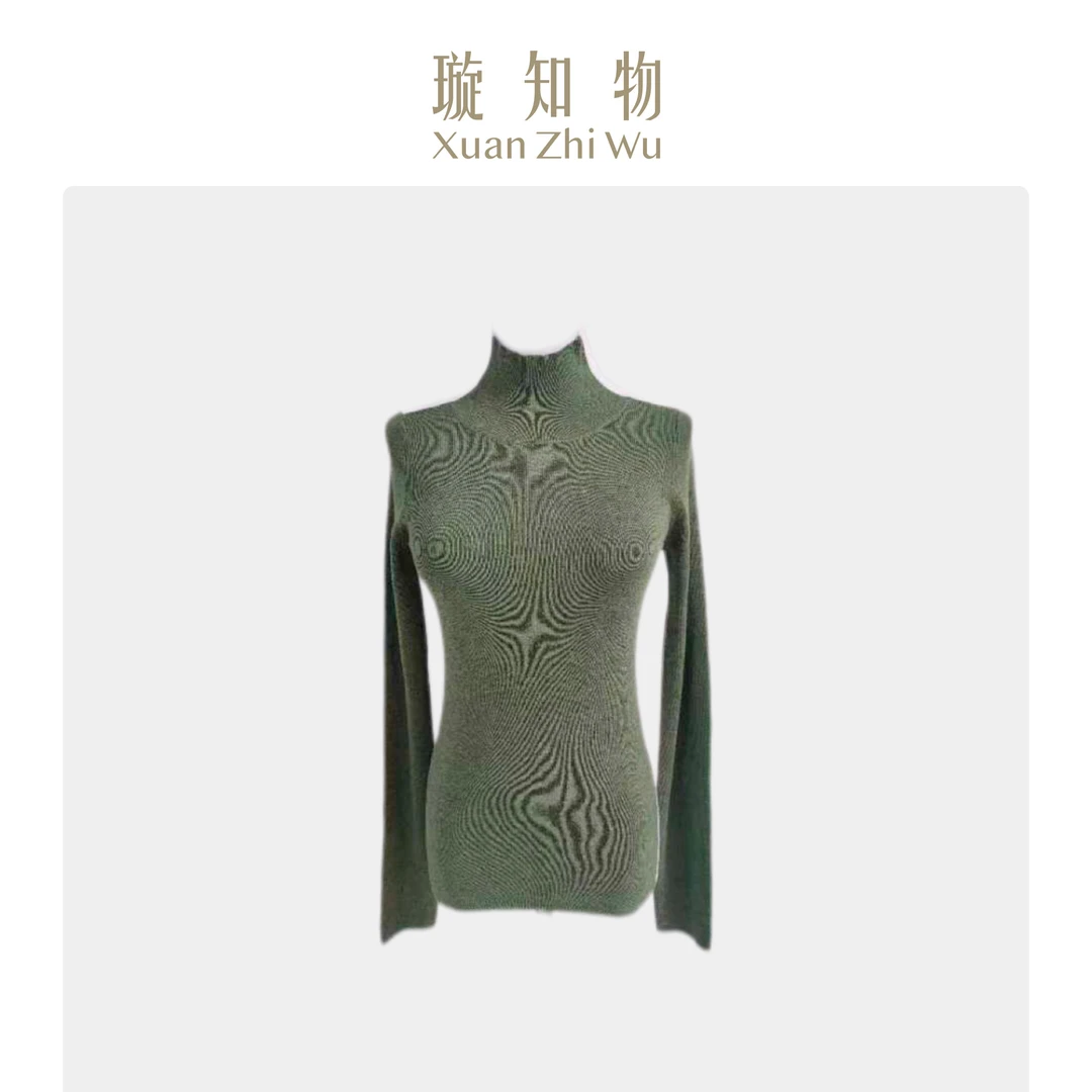 暖香肌底衫 锁温零压柔肤触感 高领修身撞色针织衫王璇原创设计