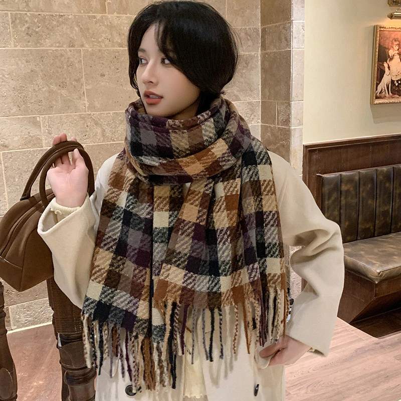 糖果布丁拼色围巾