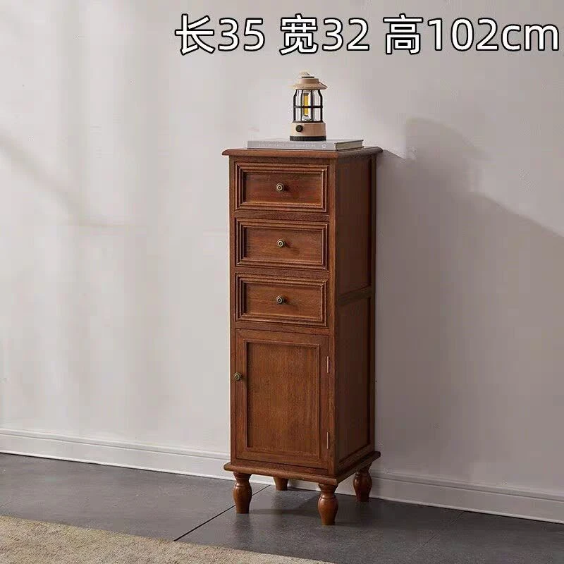 实木窄柜夹缝收纳柜木质客厅边柜卧室床边迷你小柜子，储物柜