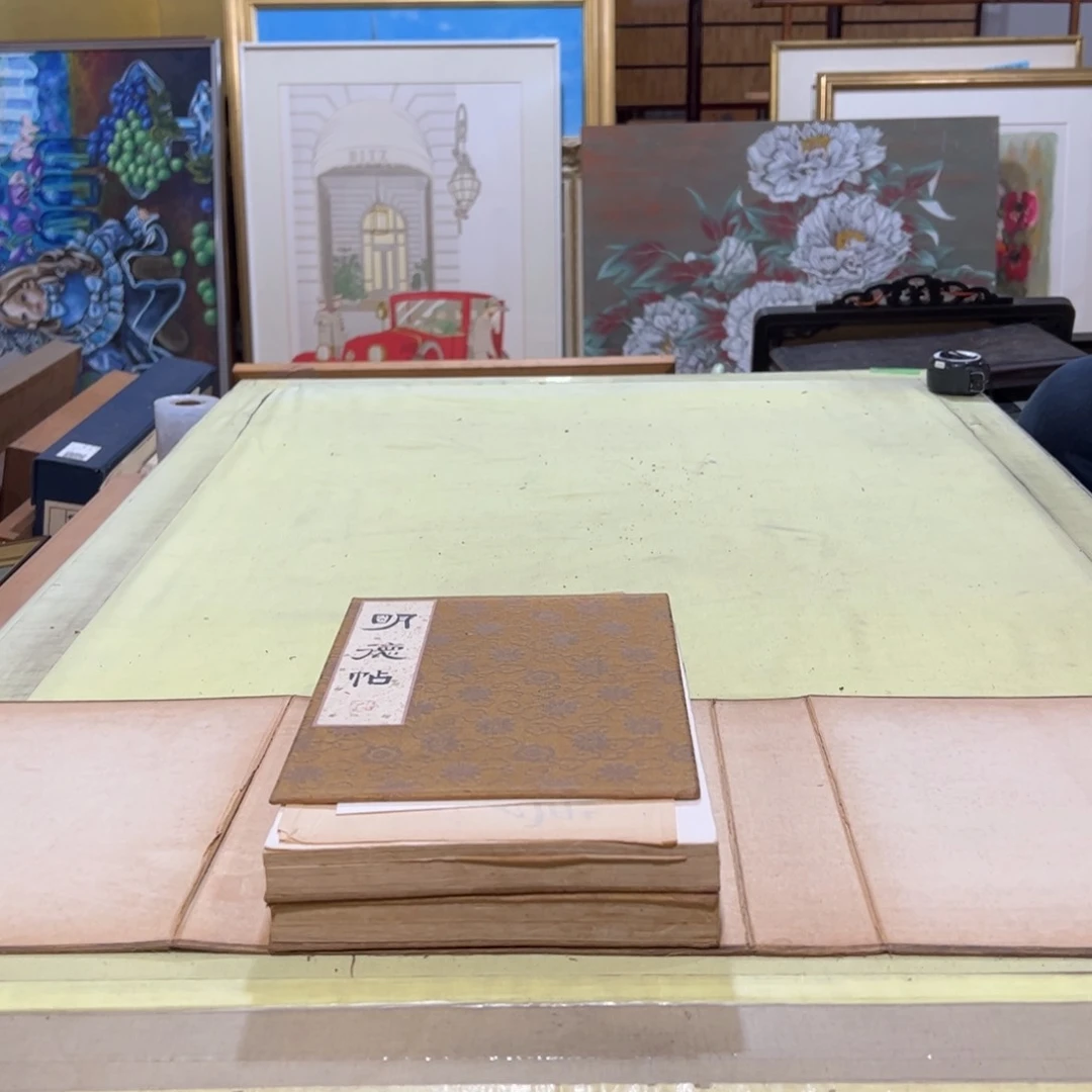 绘画李*宾屏风框画茶空间设计