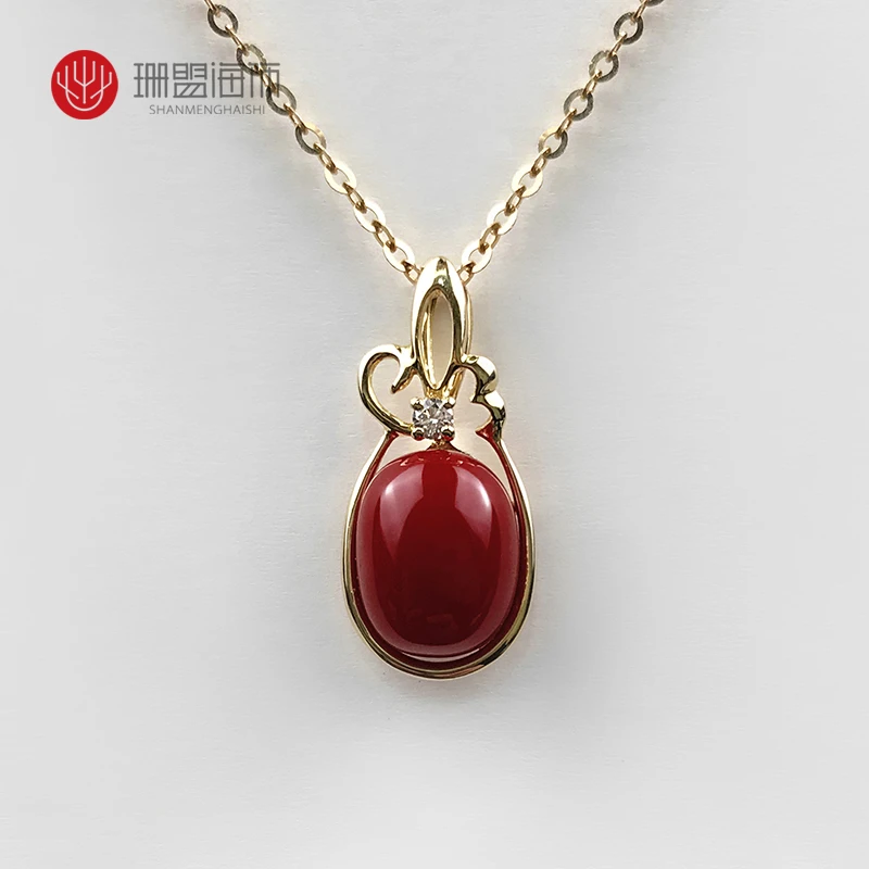 红珊瑚阿卡蛋面珊瑚吊坠