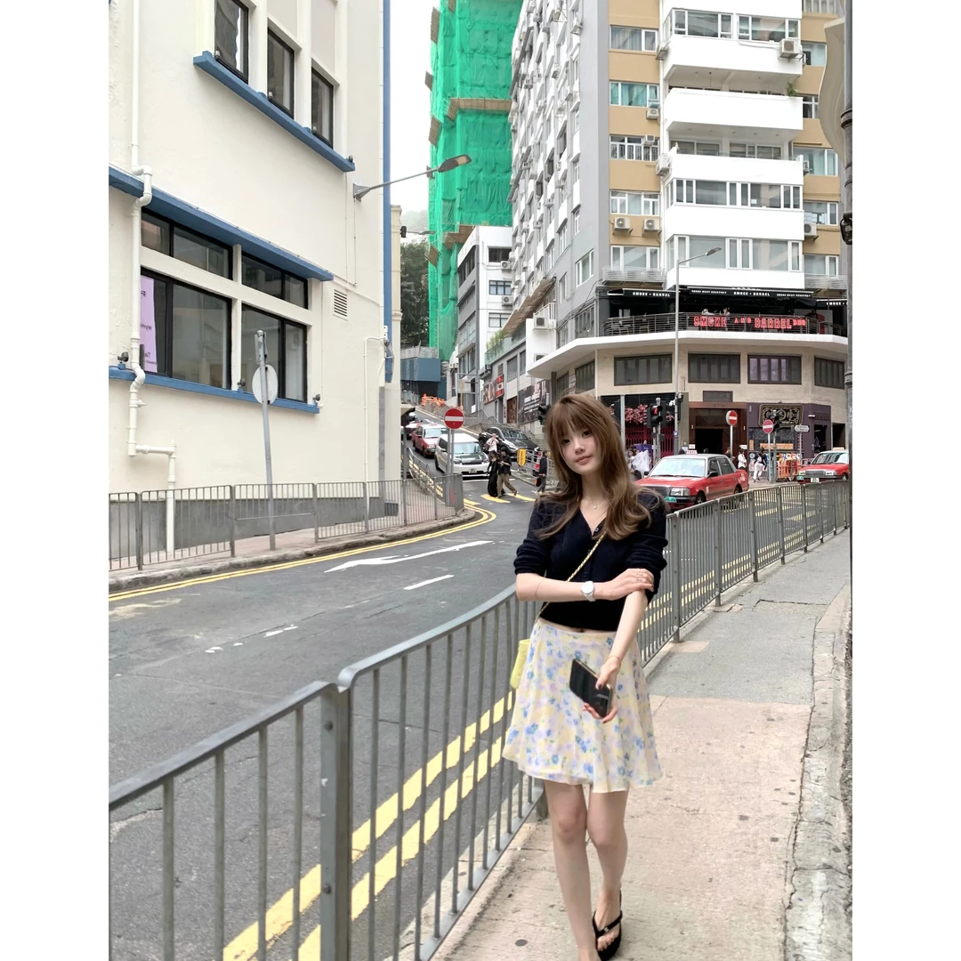 蘑糯糯花色短裙子5061-0608-21