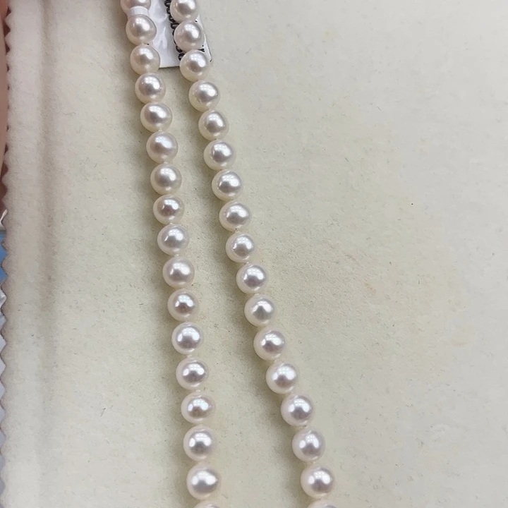 淡水珍珠银S925镶嵌颈饰➕50长7.8