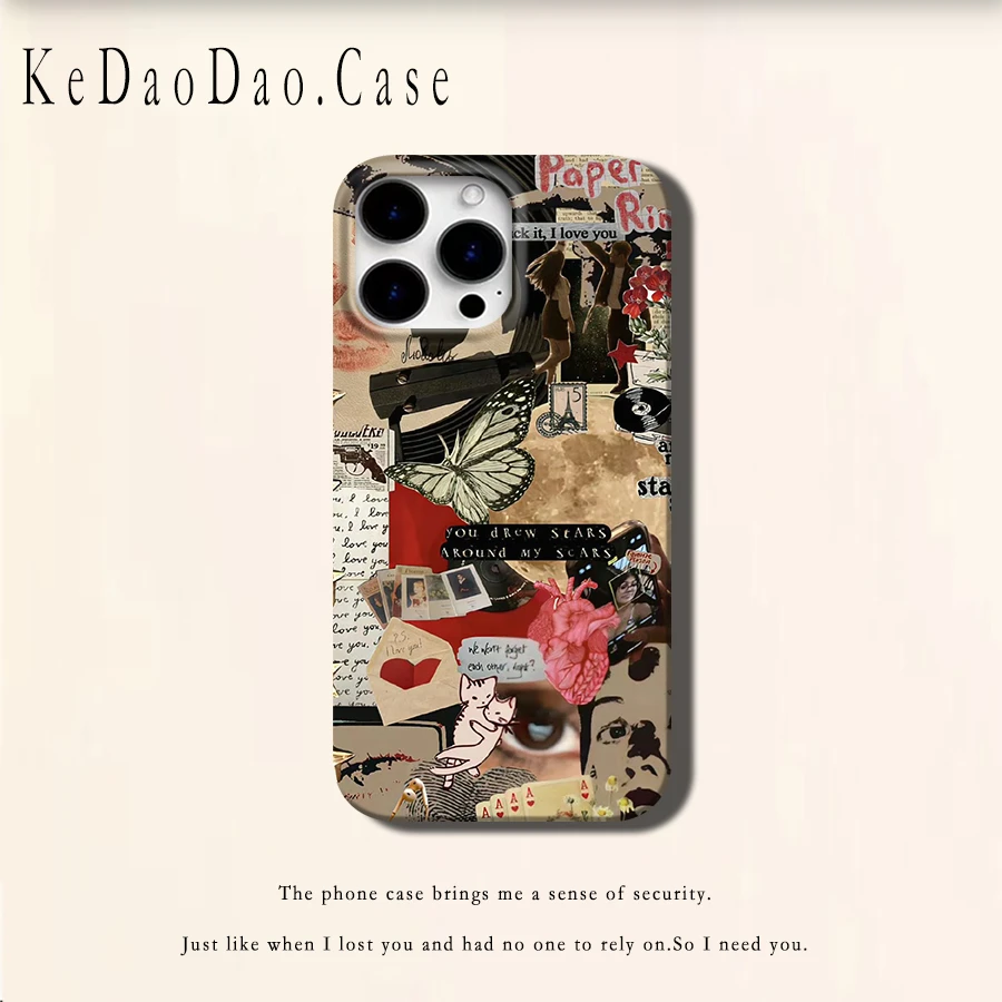 复古风杂志适用苹果手机壳16Promax创意13/14艺术潮流15pro小众