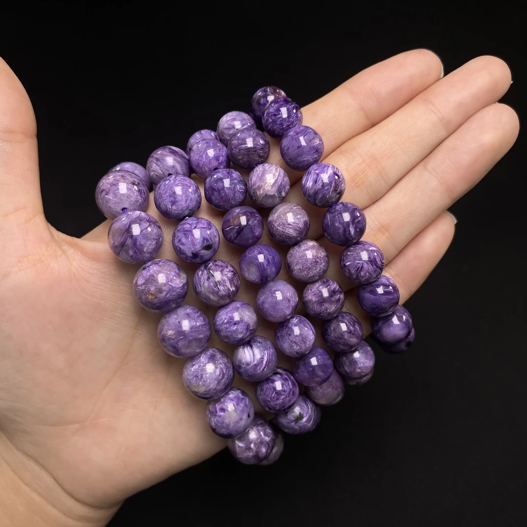 Y183 天然紫龙晶手链9-13mm+多样性发一