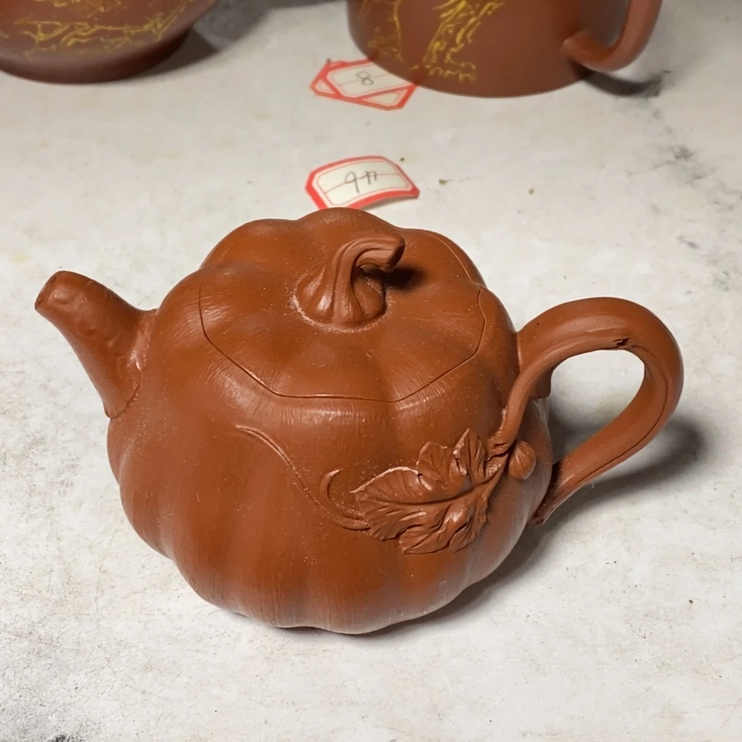 茶壶紫砂白23 南瓜