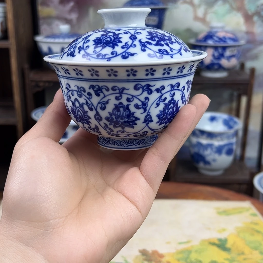 瓷其他缠枝莲盖碗