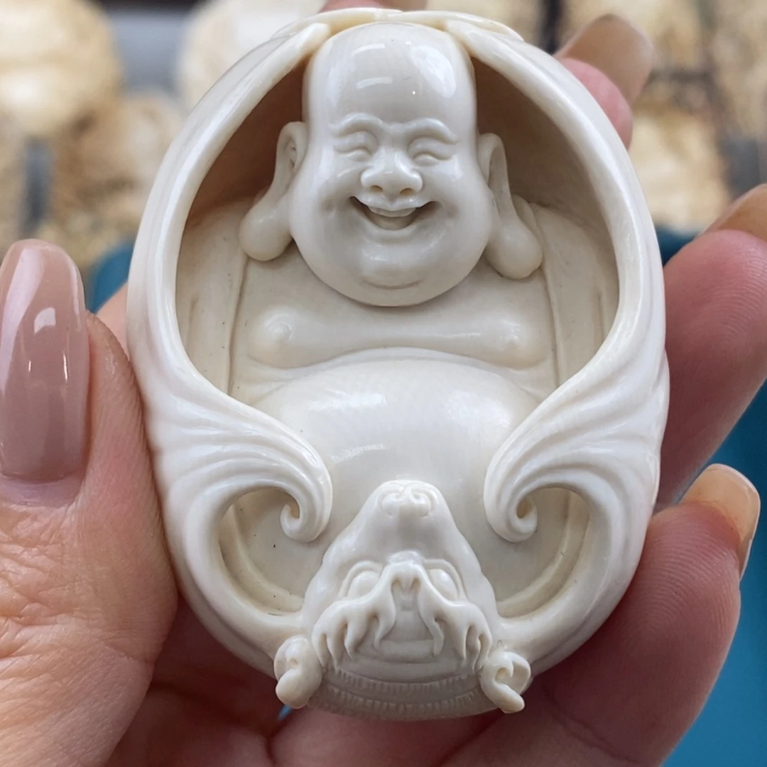 小***圈猛犸象牙吊坠弥勒