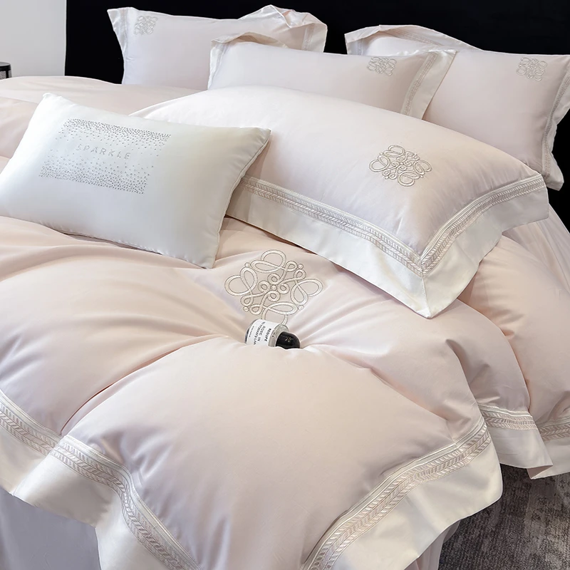 高端A类200支母婴级长绒棉四件套全棉纯棉被套亲肤裸睡床上用品4