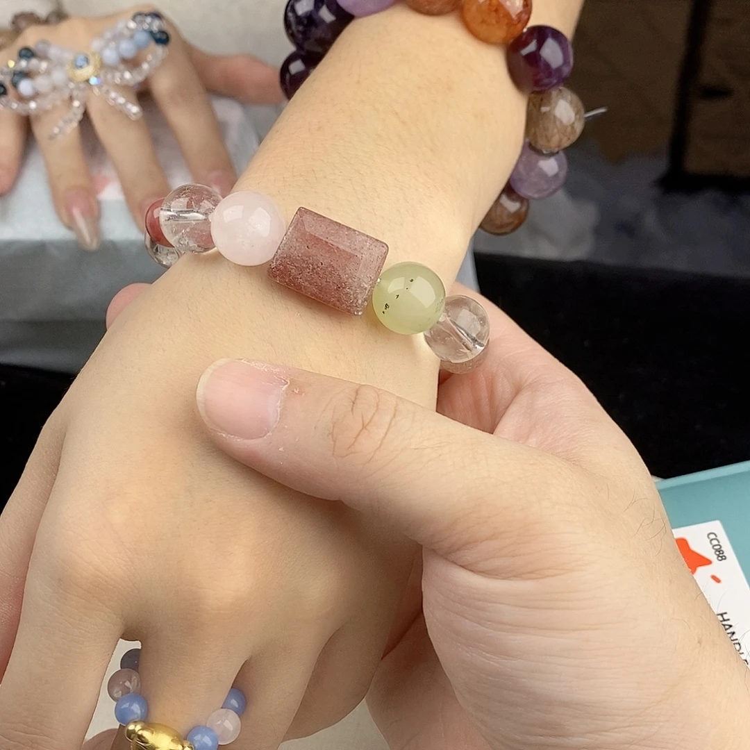 银S925镀金镶嵌手链水晶
