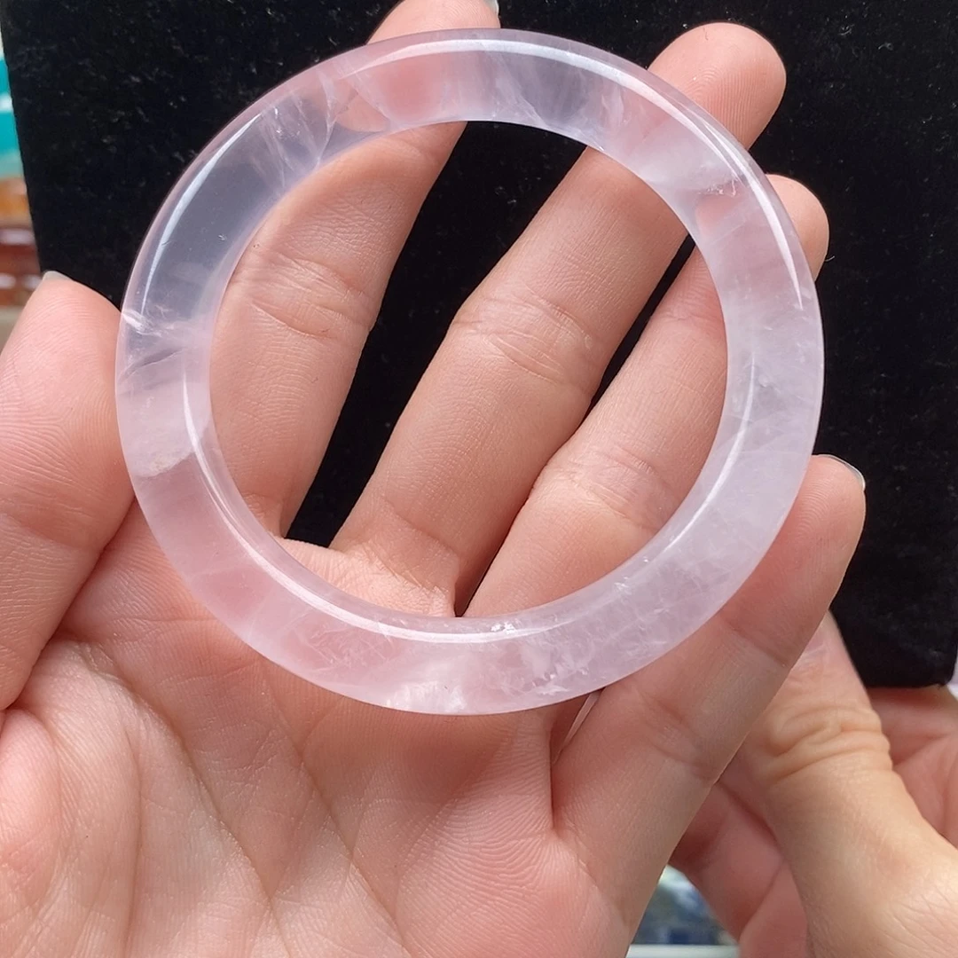 水晶未镶嵌手镯圆条粉水54➕