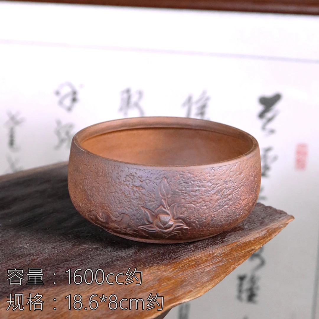 【岩予】鱼戏莲茶洗.7944.茶道配件建水.BL