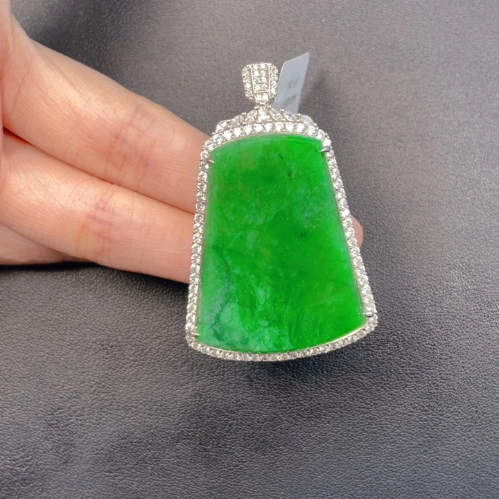 吊坠(不含链)银S925镶嵌翡翠