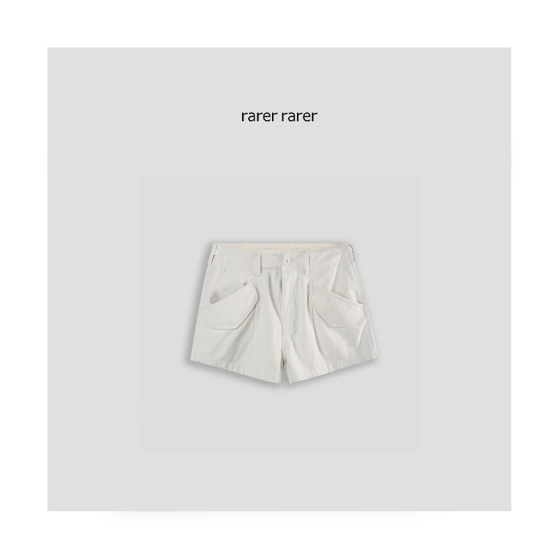 【rarer rarer】25SS夏季RI3米白色随性落裆工装短裤 2502114
