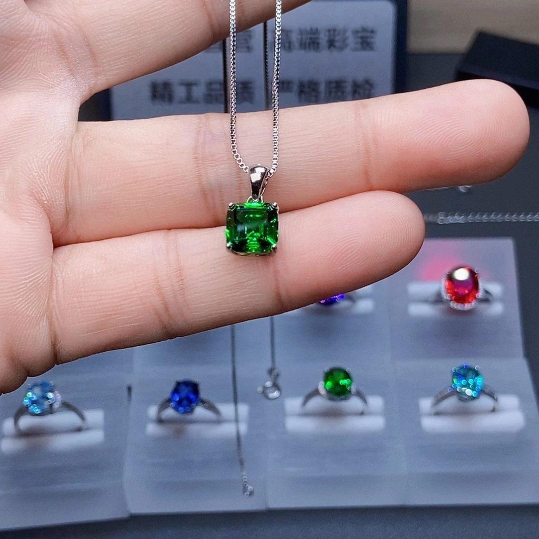 碧玺银S925镶嵌颈饰