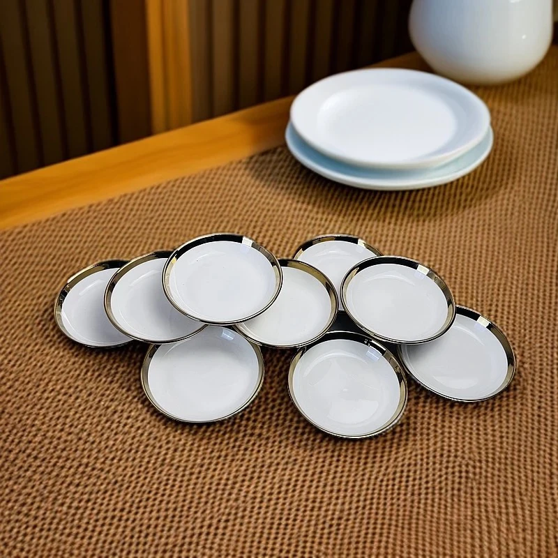 ah banxir tahsa 10个。白色金边网红高档饺子碟10个。