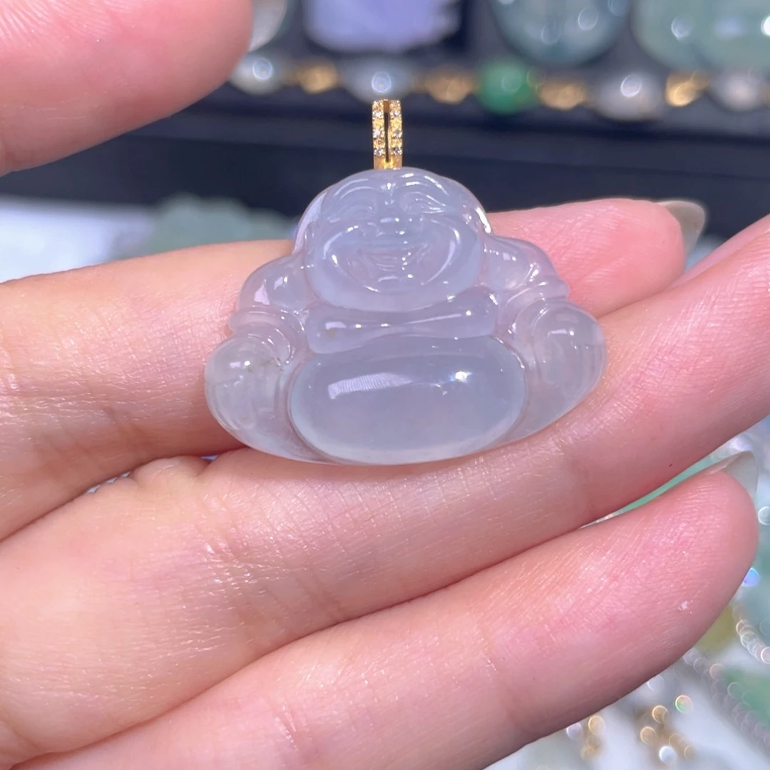 颈饰18K金镶嵌翡翠翡翠