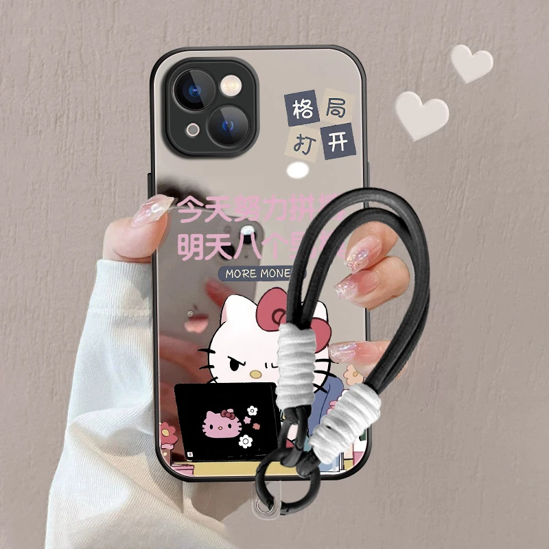 【适用苹果/华为/荣耀/OPPO/VIVO/小米】拼搏凯蒂高级感镜面手机壳
