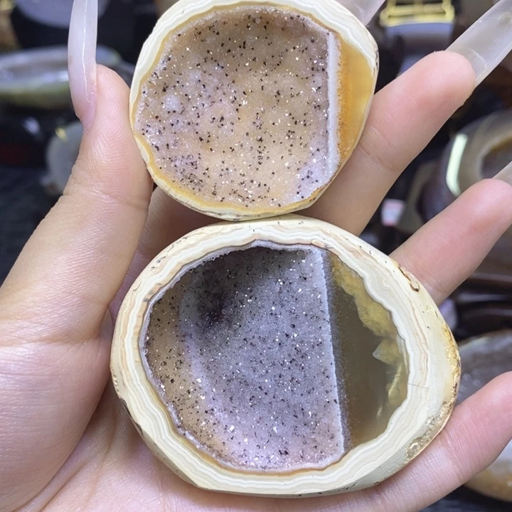 未镶嵌珠宝半成品紫晶彩晶盆