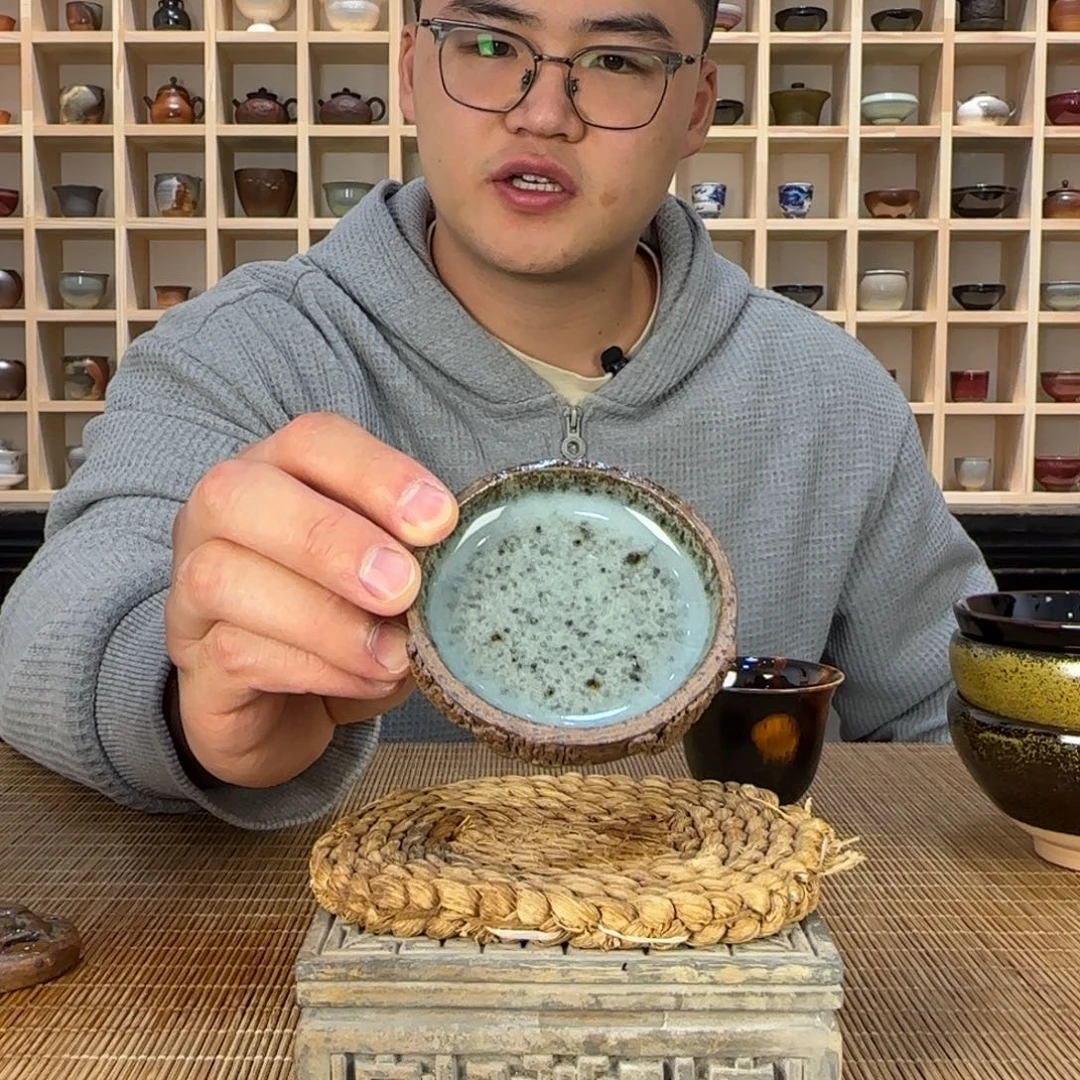 平阳窑手作青釉矸子泥杯垫
