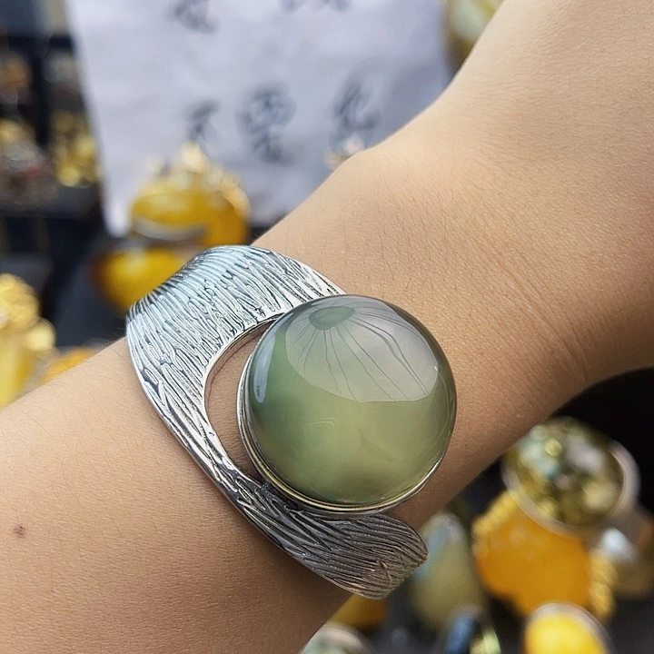 银S925镶嵌琥珀裸石