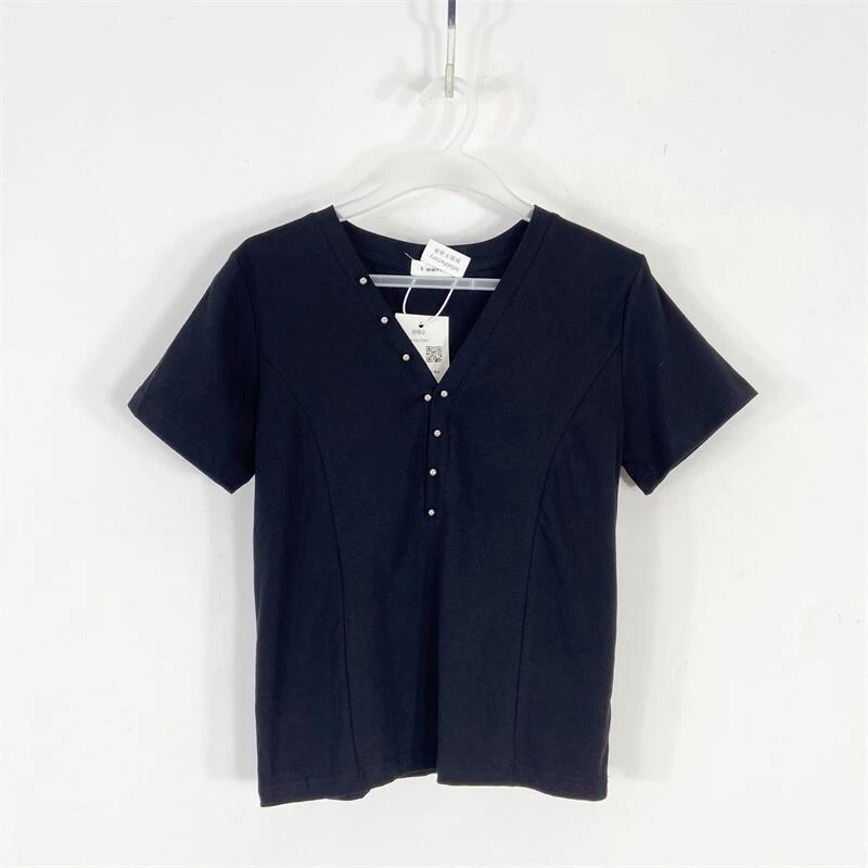 【77衣橱】KD2371精品女装上衣短袖T恤气质轻奢【红人上新】