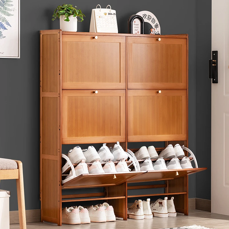 超薄鞋柜家用门口收纳柜一体靠墙入户小窄鞋架子多层翻斗2025新款