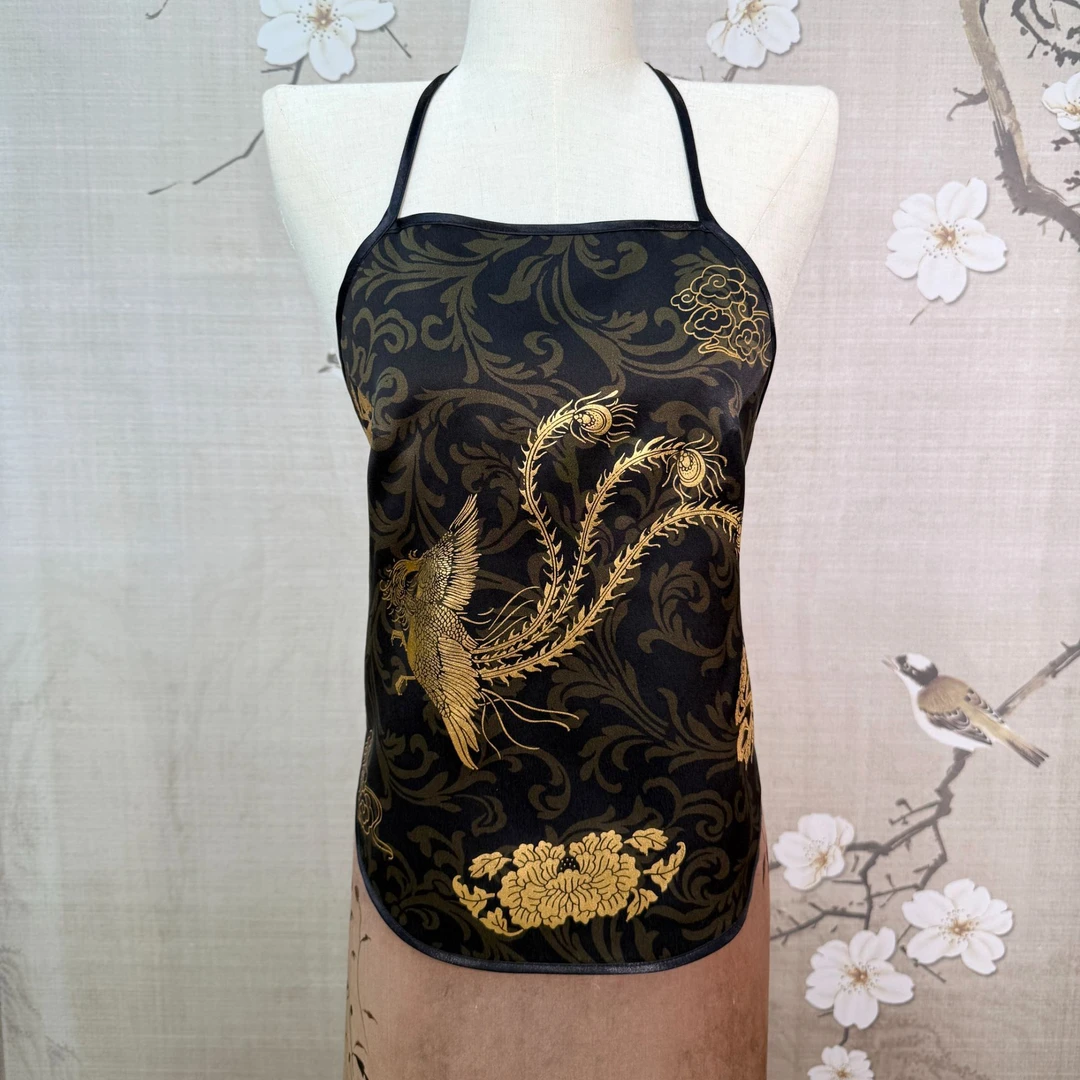 以直播间花形为准【熠苏丝绸】桑蚕真丝香云纱肚兜新中式丝绸均码